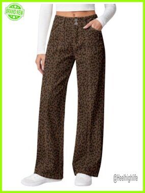 Women's Wide Leg Jeans Mid Rise Baggy Denim Pants